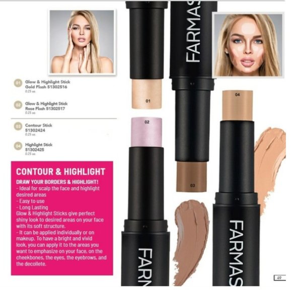 Farmasi Makeup Glow Highlight Stick Gold Flash - Picture 3 of 3